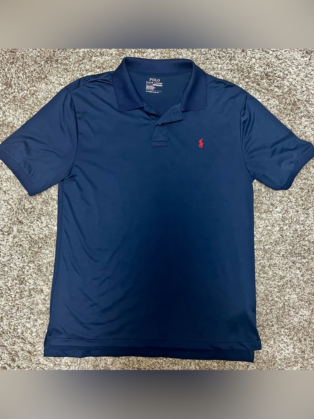 Polo by Ralph Lauren Navy Performance Polo with Red Pony